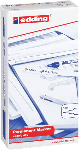 Edding 400 Marqueur permanent boîte pliante de 10 assorti