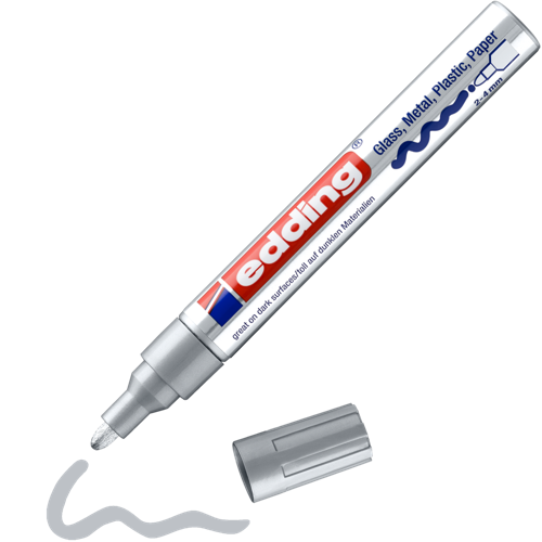 edding 750 Marqueur peinture brillante argent