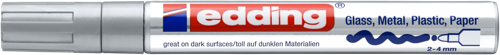 edding 750 Marqueur peinture brillante argent