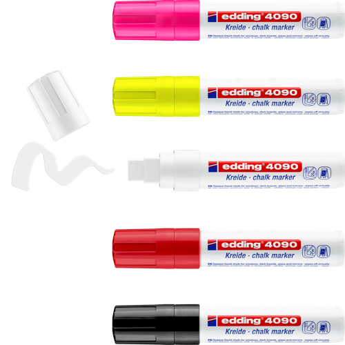 edding 4090 Marqueur craie liquide boîte pliante de 5 assorti, base
