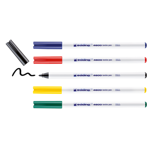 edding 4600 Feutre pour textiles étui de 5 assorti, base