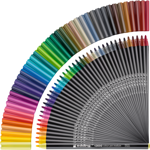 edding 1300 Feutre de coloriage moyen boîte métallique de 40 assorti