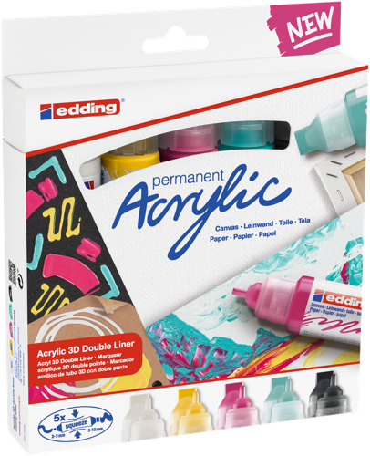 edding 5400 - Boite 5 couleurs - Modern Basic