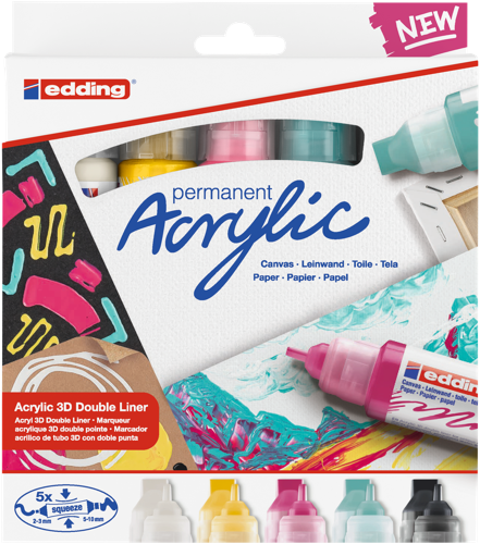 edding 5400 - Boite 5 couleurs - Modern Basic