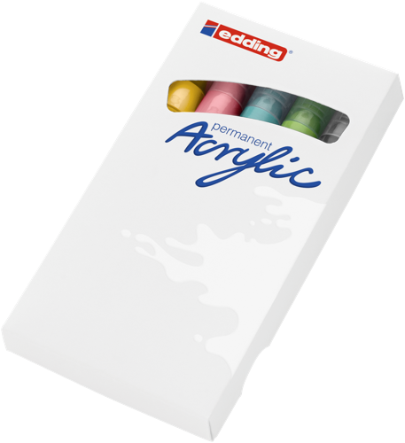 edding 5100 Marq acr moy étui 5 assor pastel