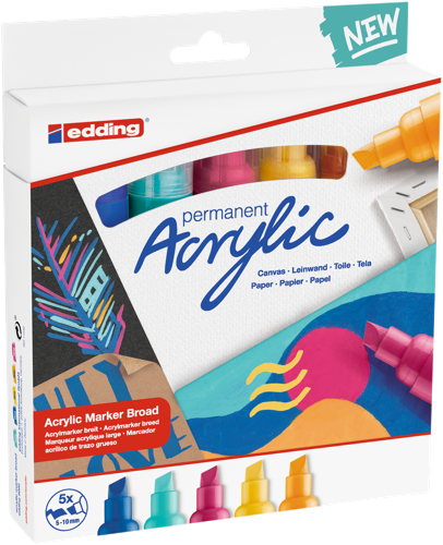 edding 5000 Marq acrylic larg étui 5 asso abst