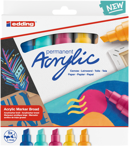 edding 5000 Marq acrylic larg étui 5 asso abst