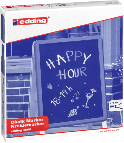 edding 4090 Marqueur craie liquide boîte pliante de 5 assorti