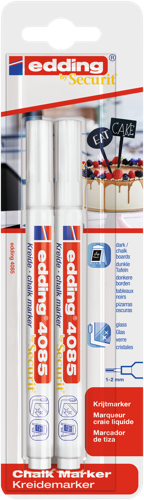 edding 4085 Marqueur craie liquide blister de 2 blanc