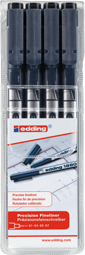 edding 1880 Drawliner étui de 4 noir