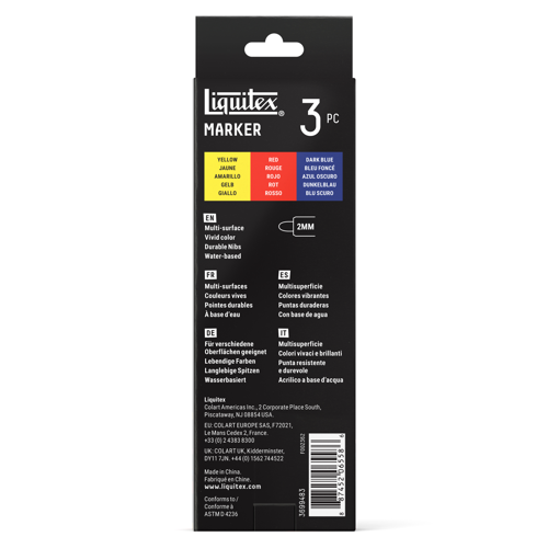 Liquitex Marker 3 x 2 mm - Set Primaire