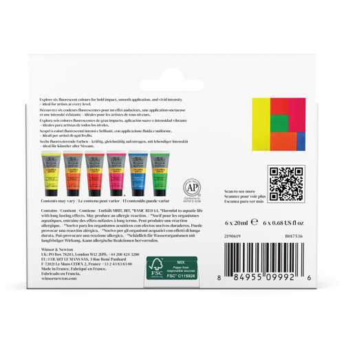 Winsor & Newton Galeria Acrylique Set 6x20ml Fluorescent