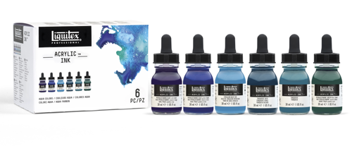 Liquitex Professional Encre Acrylique Aqua Couleurs Set 6X30ml