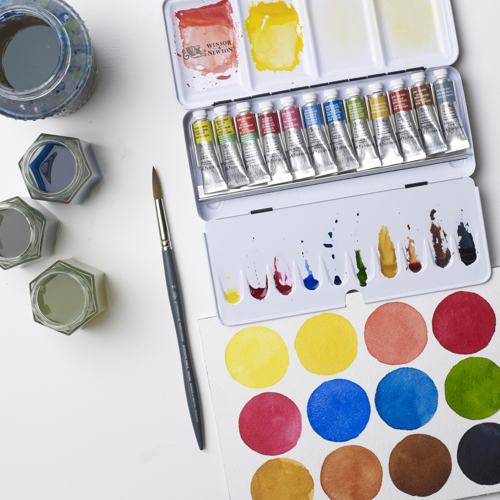 Winsor & Newton Boîte métal de Voyage - Aquarelle en Tubes Aquarelle Professionnelle