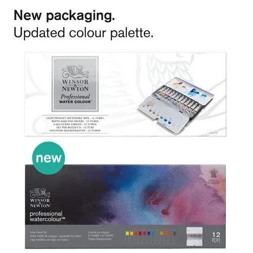 Winsor & Newton Boîte métal de Voyage - Aquarelle en Tubes Aquarelle Professionnelle