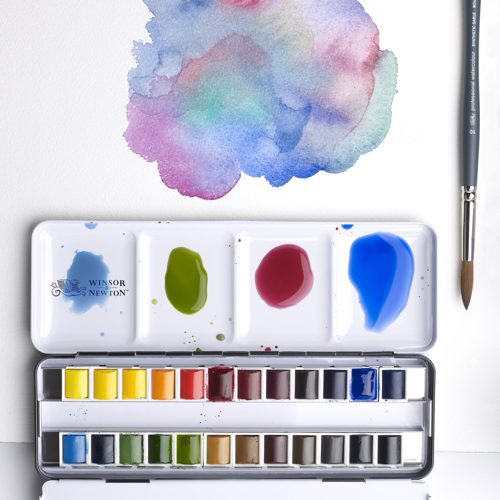 Winsor & Newton Boîte Métal de Voyage Complète Aquarelle Professionnelle