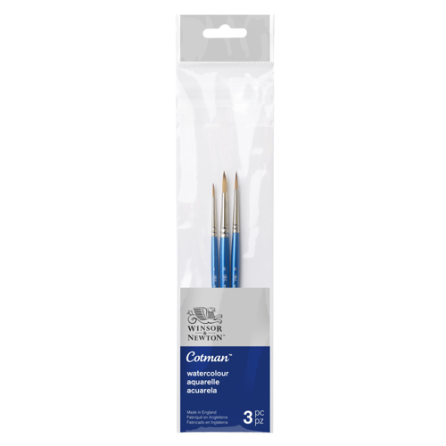 Winsor & Newton Cotman Pinceau Manche Court Pack x3 V1