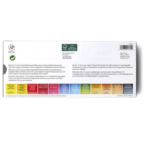 Winsor & Newton Boîte métal de Voyage - Aquarelle en Tubes Aquarelle Professionnelle