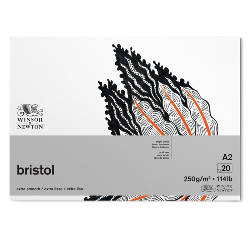 Winsor & Newton Papier Bristol Bloc 250g A2 20 Feuilles