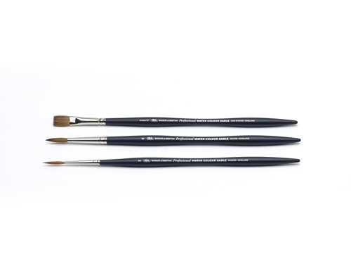 Winsor & Newton Pro Pinceaux Martre Aquarelle Manche Court Set 3