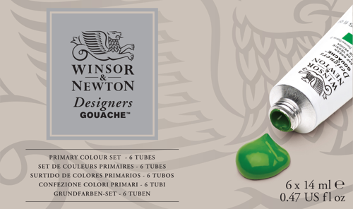 Winsor & Newton Gouache Designer Set 6x14ml Couleurs Primaires