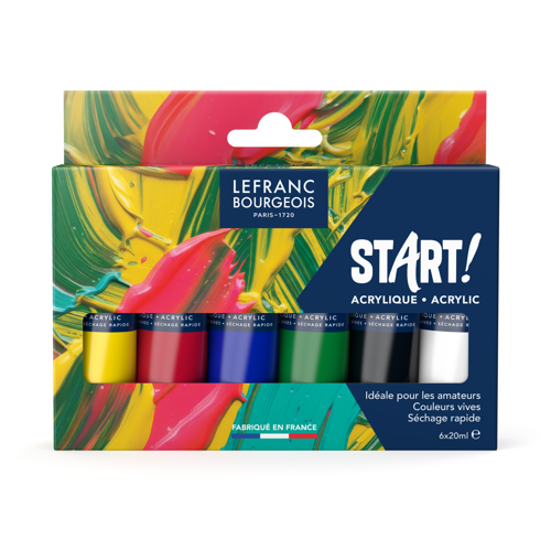 Lefranc Bourgeois Start Acrylic Colour 6x20ml Primary Set