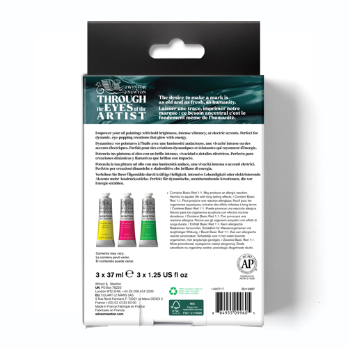 Winsor & Newton Huile Winton Set 37 ml x 3 tubes Fluorescentes