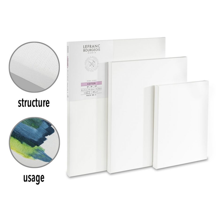 Lefranc Bourgeois Telai Studio - Set da 3 Telai Studio 32x27cm/46x3cm/55x46cm