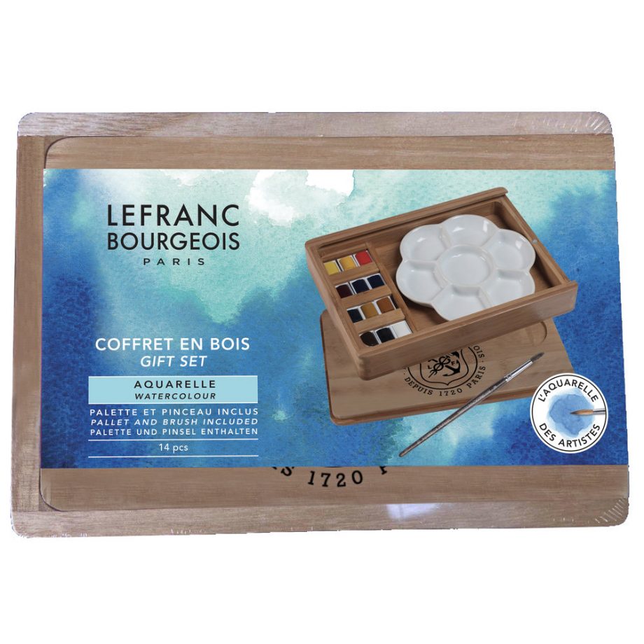 Lefranc Bourgeois Acquarello Fine - Confezione Legno 12 Mezzi Godet