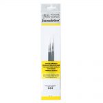 Winsor & Newton Foundation Pennello Acrylic - Manico Corto - Size 1 - 3 Pack