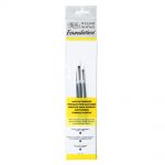 Winsor & Newton Foundation Pennello Acrylic - Manico Corto - Size 3 - 3 Pack