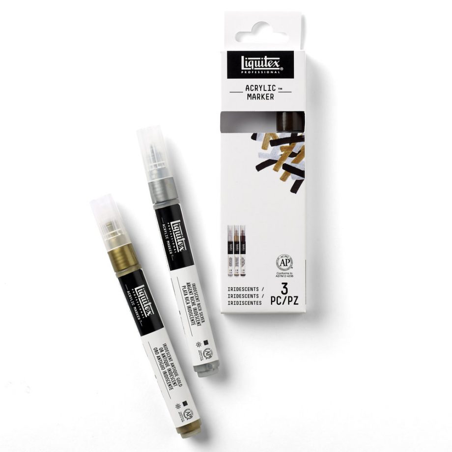 Liquitex Marker Acrilico Punta 2mm Set x 3 Colori Iridescenti