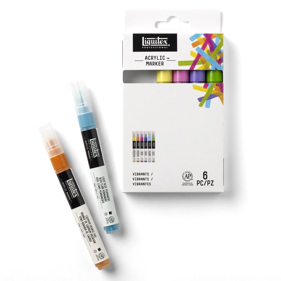 Liquitex Marker Acrilico Punta 2mm Set x 6 Colori Vivi