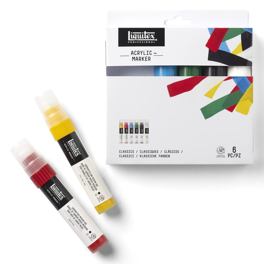 Liquitex Marker Acrilico Punta 15mm Set x 6 Colori Classici