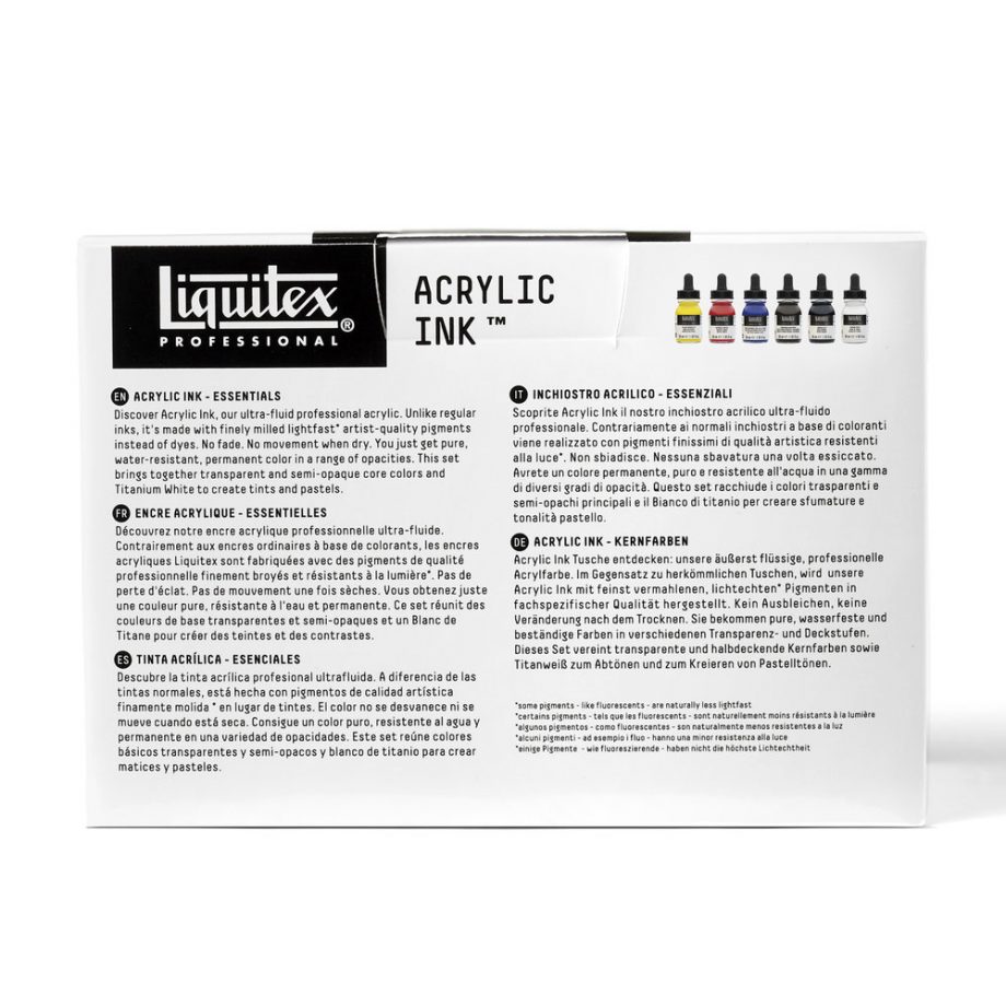 Liquitex Inchiostro Acrilico Professional Set 6x30 ml Colori Essenziali