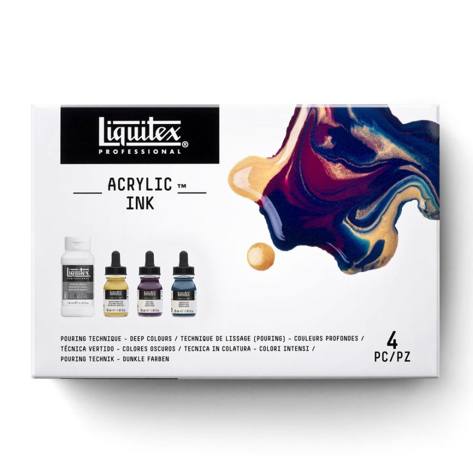 Liquitex Inchiostro Acrilico Professional Set Tecnica Pouring Colori Scuri