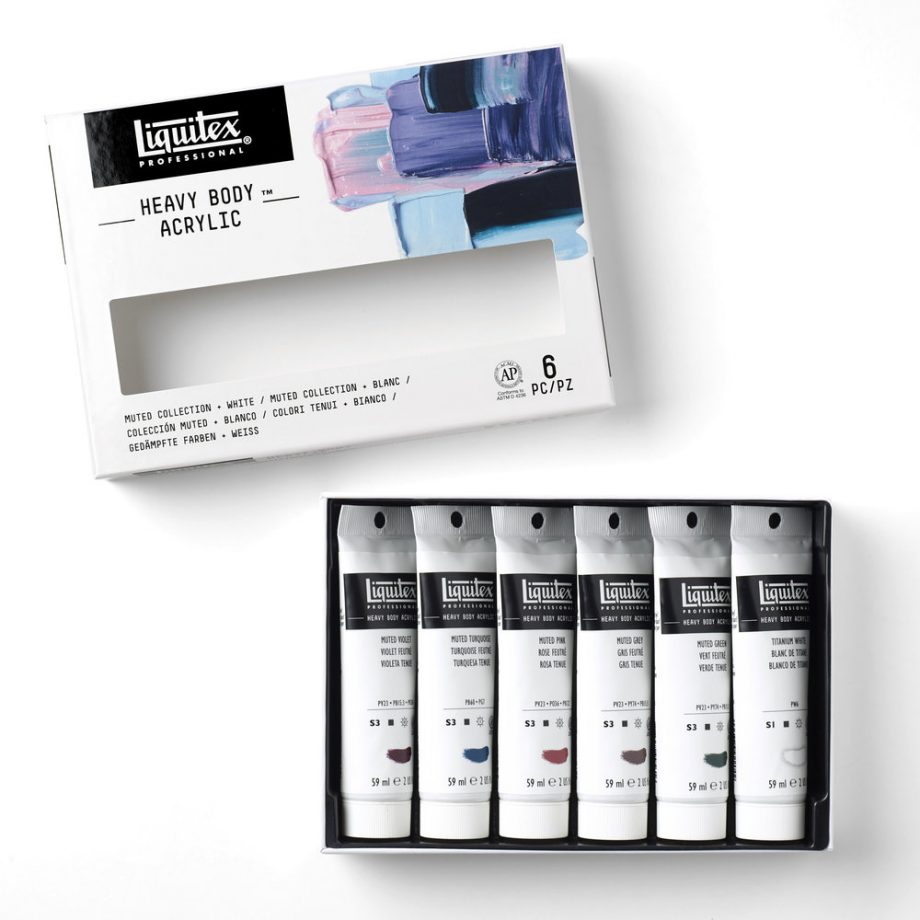 Liquitex Acrilico Heavy Body Set 6x59ml Colori Tenui + Bianco