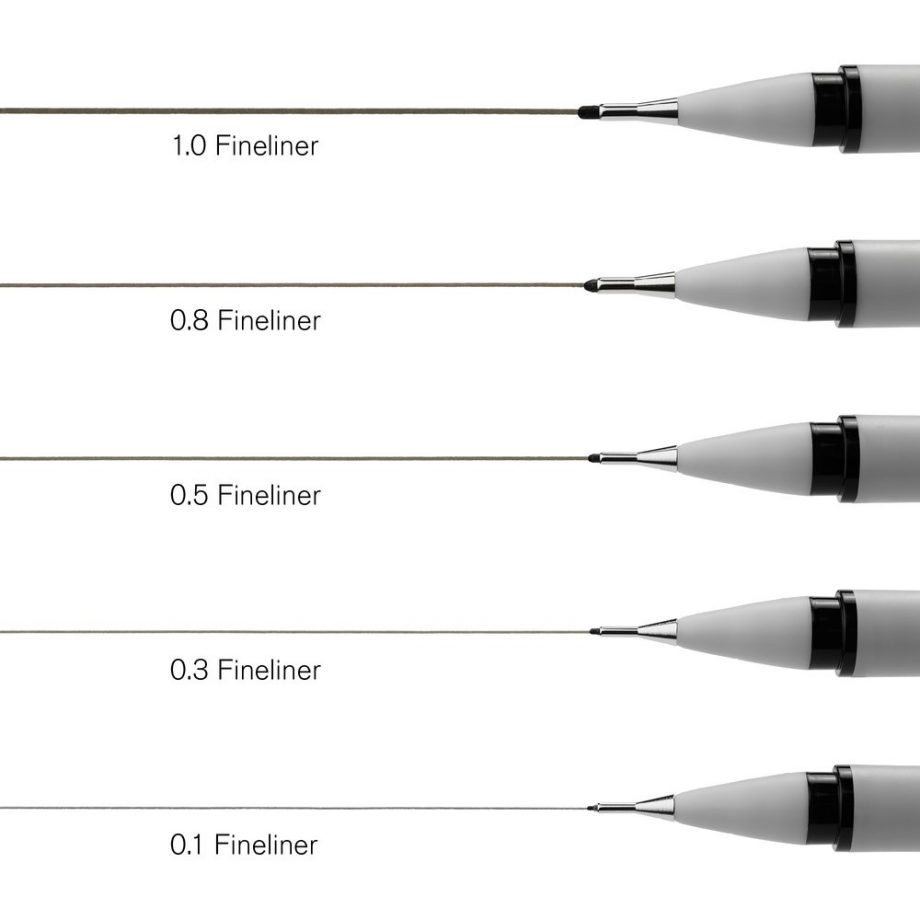 Winsor & Newton Fineliner nero punta Assortment Set