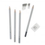 Winsor & Newton Studio Collection - Scatola in Metallo 4 Matite Grafite + Gomma (Blister)