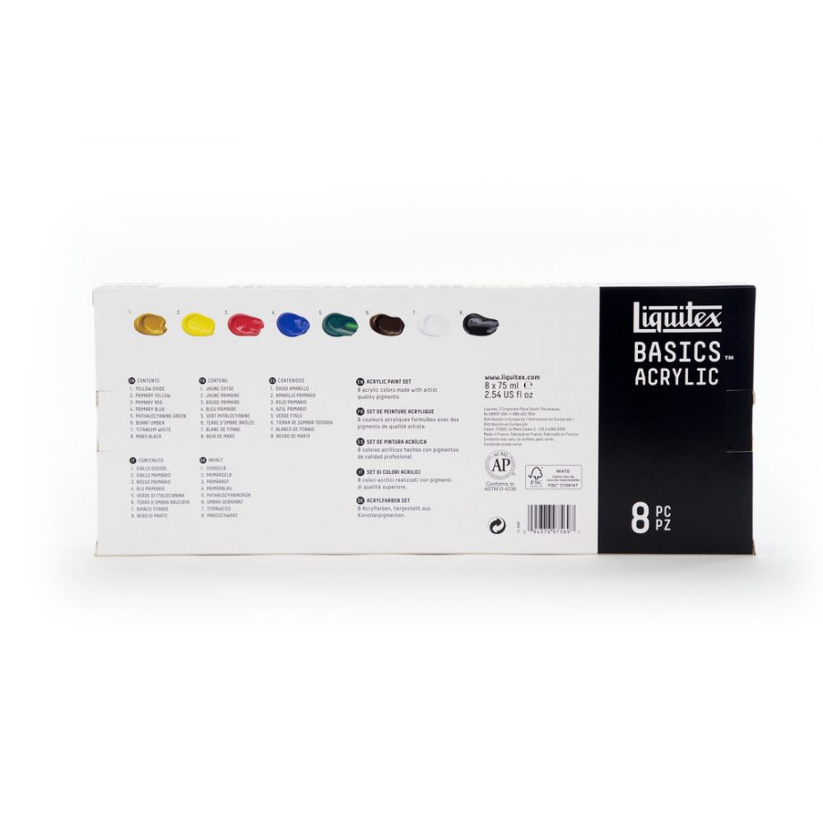 Liquitex Basics Colori Acrilici Set 8x75ml