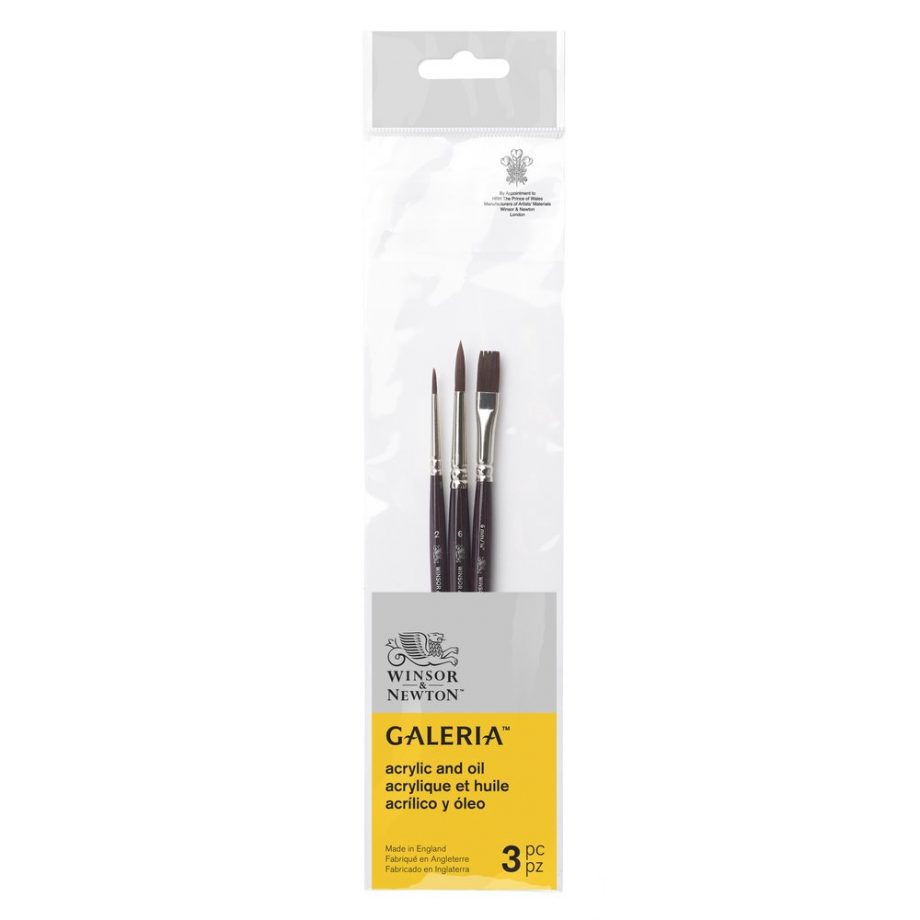 Winsor & Newton Set 3 Pennelli Galeria V1 - Manico Corto