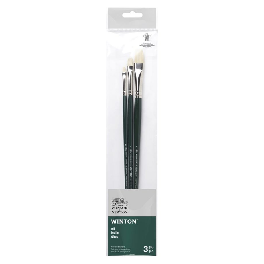 Winsor & Newton Set 3 Pennelli Winton V1 - Manico Lungo