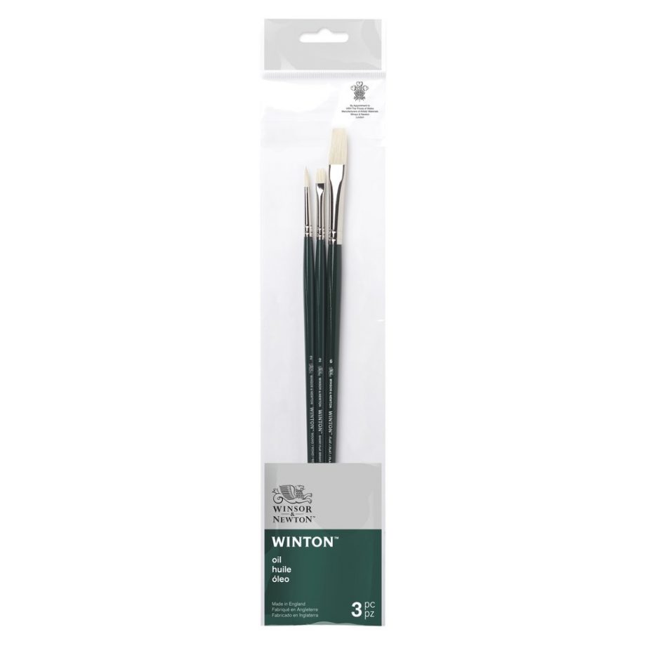 Winsor & Newton Set 3 Pennelli Winton V2 - Manico Lungo