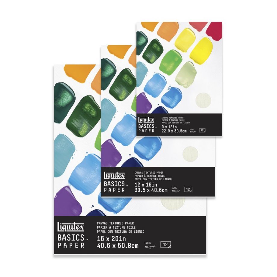 Liquitex Basics blocco carta finitura tela 300G - 40,5x50,8cm - 12 fogli