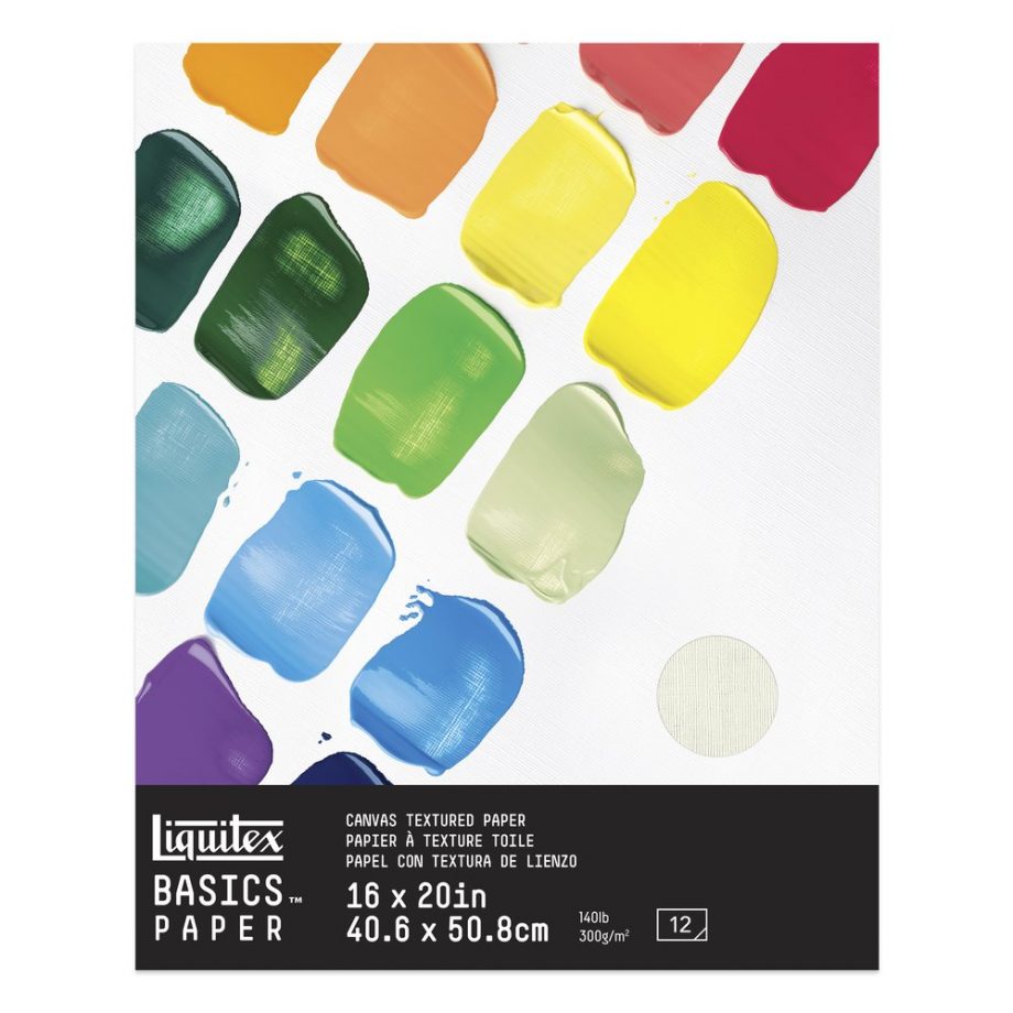 Liquitex Basics blocco carta finitura tela 300G - 40,5x50,8cm - 12 fogli