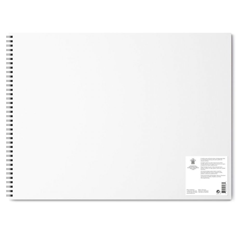 Winsor & Newton Carta Disegno - Blocco A Spirale Grana Media 150G - 45,7 x 61,0 cm - 25 Fogli