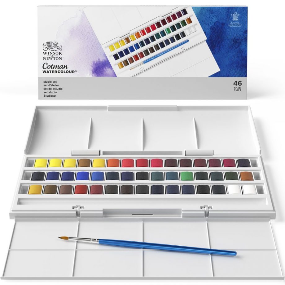 Winsor & Newton Cotman Acquarello confezione 45 mezzi-godet Studi -