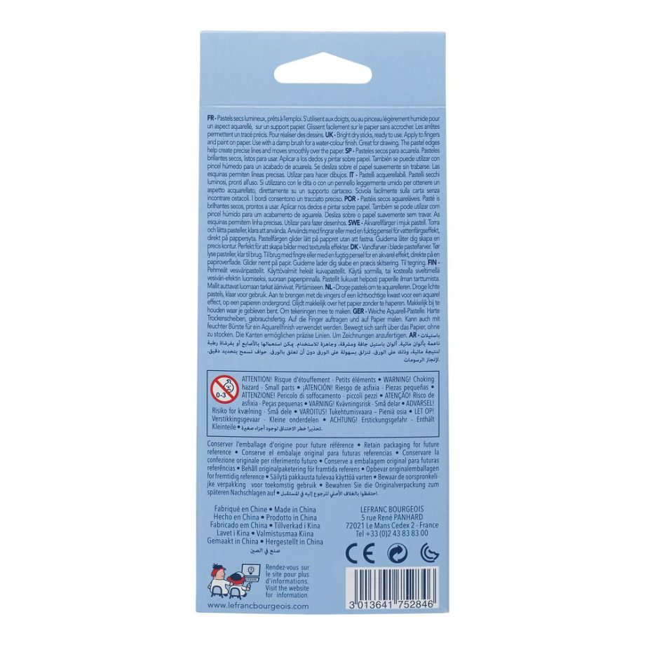 Lefranc Bourgeois Enfants Assortimento 12 pastelli acquerellabili teneri 10 mm