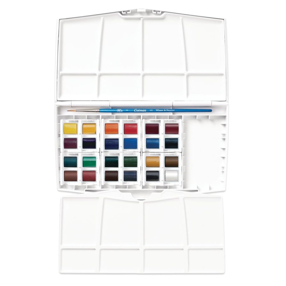 Winsor & Newton Cotman Scatola Painting Plus 24 - mezzi-godet