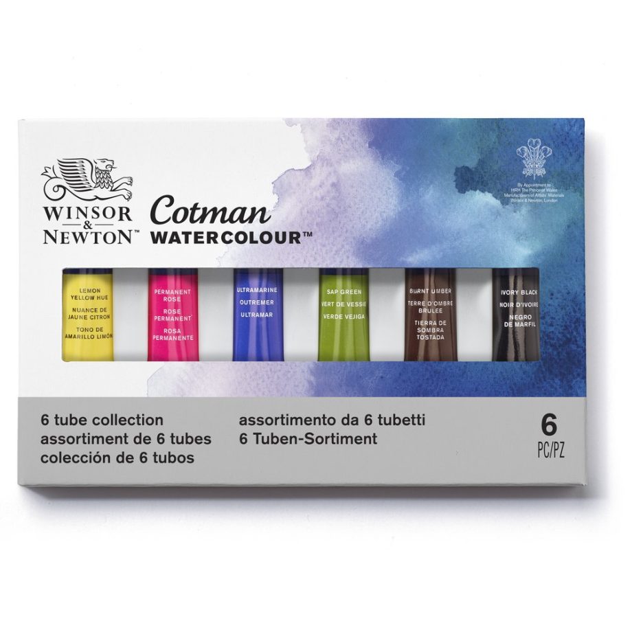 Winsor & Newton Cotman Acquarello Scatola 6 Tubi 8ml